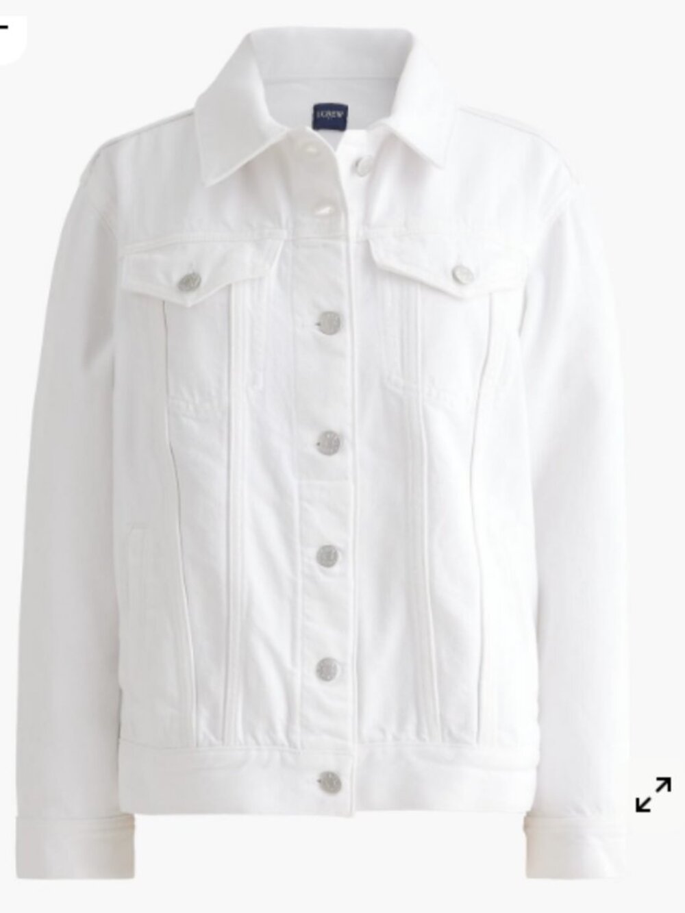 J. Crew Factory Relaxed Rigid Denim Jacket NWT in White Small